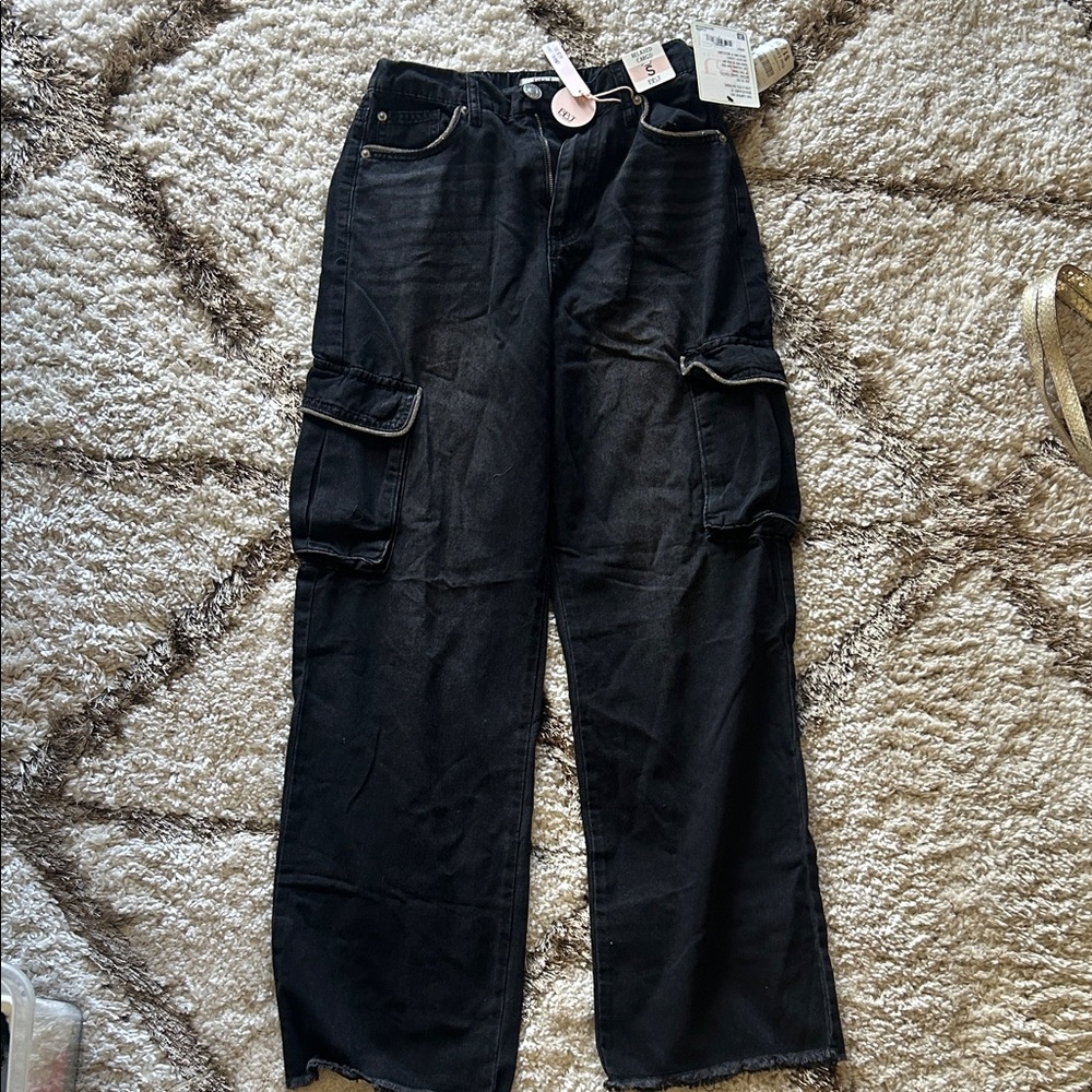 Black Boot Cut Cargo Pants